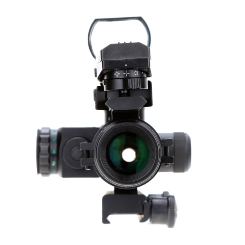 

2.5-10X40 Illuminated Tactical Riflescope with Red Laser + Detachable Reflex Lens Red Green Dot Sight Scope