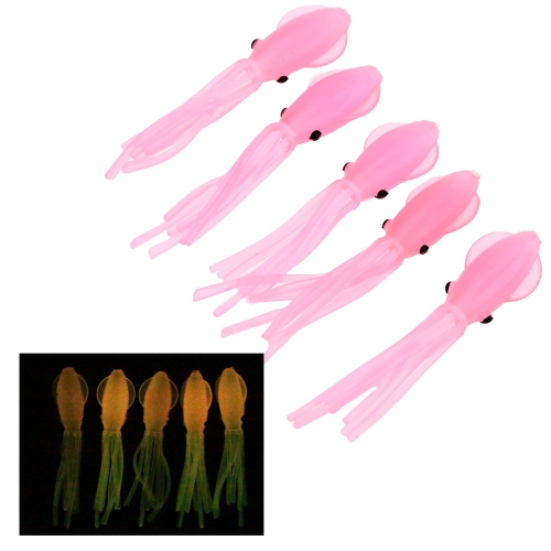 

5Pcs 7cm 3.7g Luminous Cute Squid Soft Baits Artificial Fishing Lure Fishing Tackle Pink