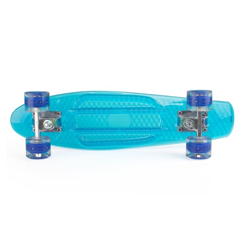 

Women Men Transparent Colorful Flashing Wheel Cruiser Skateboard Street Skate