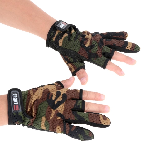 

Outdoor Anti-slip Breathable Wear Resistant 3 Low-Cut Fingers Fishing Gloves