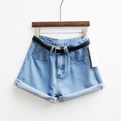 

Vintage High Waist Rolling-up Cuffs Oversized Denim Jeans Shorts