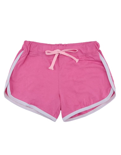 Fashion Contrast Binding Side Split Elastic Waist Sports Yoga Shorts