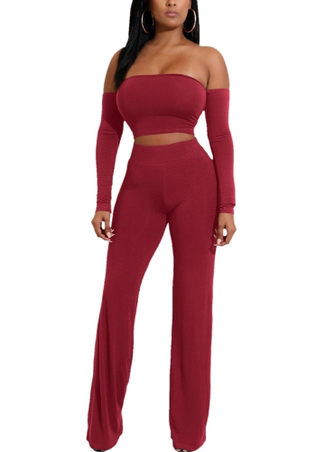 

Backless Bandages Lace Up Slim Crop Top Pants Trousers Club Ladies Suits