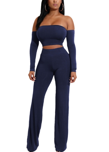 

Backless Bandages Lace Up Slim Crop Top Pants Trousers Club Ladies Suits