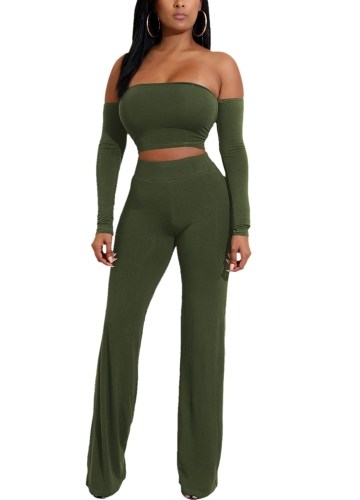 

Backless Bandages Lace Up Slim Crop Top Брюки Брюки Клуб Дамы Костюмы