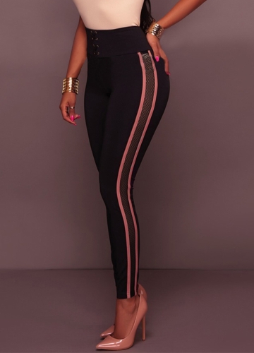 

Брюки с высокой талией Slim Leggings Side Striped Back Zipper Skinny Pencil Pants