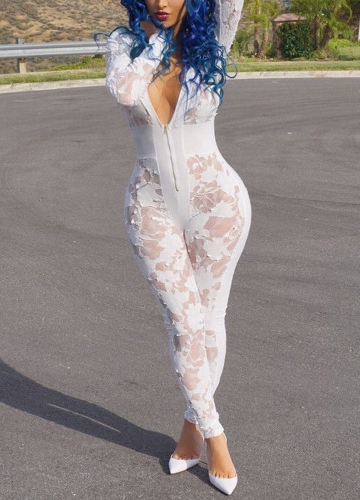 

Комбинезон Sheer Mesh Bodysuit Bodycon Ночной клуб Party Playsuit Rompers