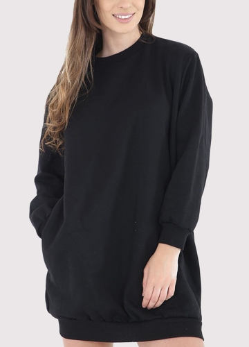 

Мода Женщины Обычная Сумка длинная O Шея Карманы Jumper Длинная Толстовка