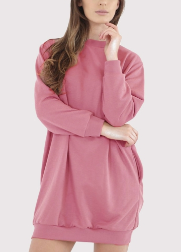

Мода Женщины Обычная Сумка длинная O Шея Карманы Jumper Длинная Толстовка