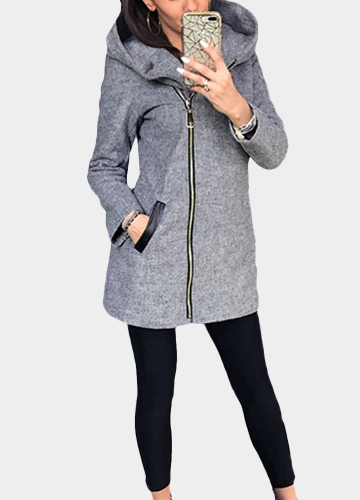 

Women Casual Zip Up Hoodie Long Sleeves Pockets Sweatshirt Coat