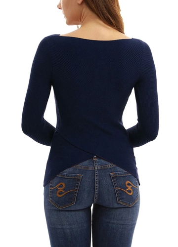 

Sexy Women Autumn Slim Irregular Solid Pullover Bottoming Basic Top T-shirt