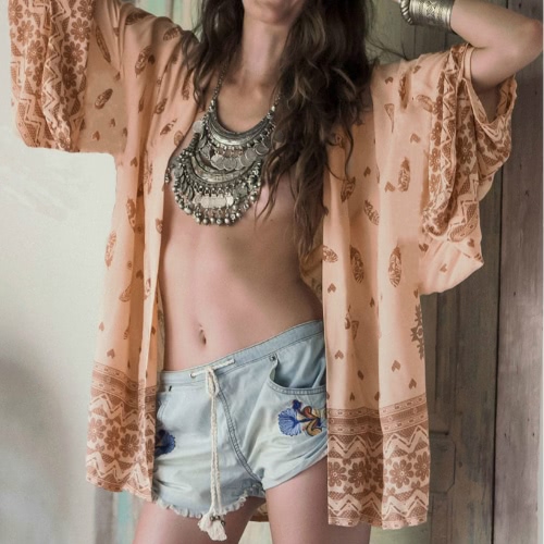 

Женская летняя рубашка Kimono Beach Cover Up Верхняя одежда