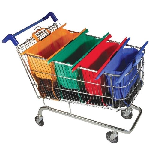 4pcs/Set Thicken Cart Trolley Supermarket Shopping Grocery Grab Storage Bags