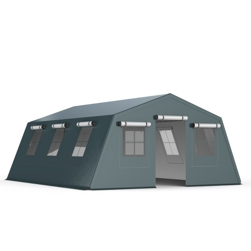 Tente Explorateur style armée isolation double paroi 5x6.24m PVC 750g/m²
