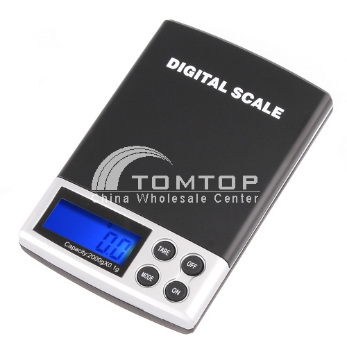 TOMTOP  2000g / 0.1g Bilancia elettronica digitale tascabile