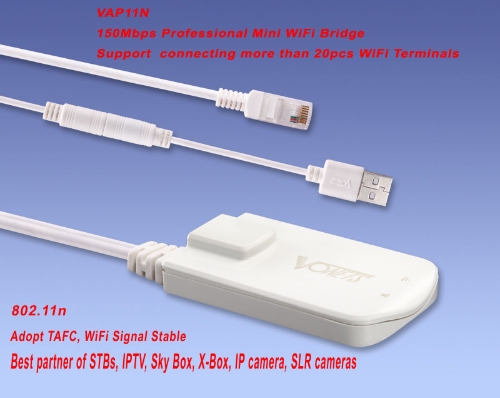 Mini Wireless WiFi Bridge & Repeater World's Smallest 150Mbps for STB/IPTV/Sky Box/X-BOX