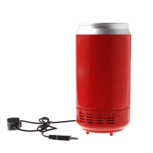 Vermelho Mini USB PC geladeira bebidas bebida latas refrigerador e aquecedor