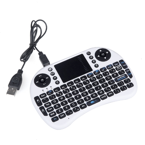 TOMTOP 2.4G mini tastiera QWERTY  senza fili del Touchpad del mouse per il PC Notebook Android TV Box HTPC Bianco