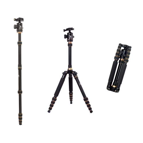 Beike BK-777 Trípode Monopod Profesional con Cabeza de Rótula para SLR Cámara para Viaje Plegable Portátil