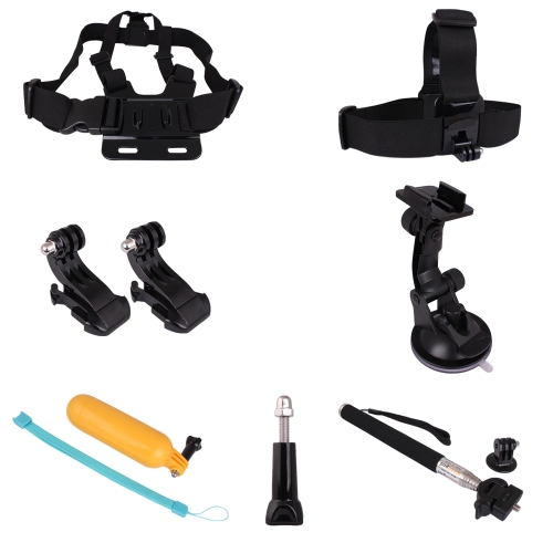 Andoer 7 en 1 accessoire Set Kit poitrine / tête bande monopode Kit de montage pour Gopro Hero 1 2 3 3 + 4