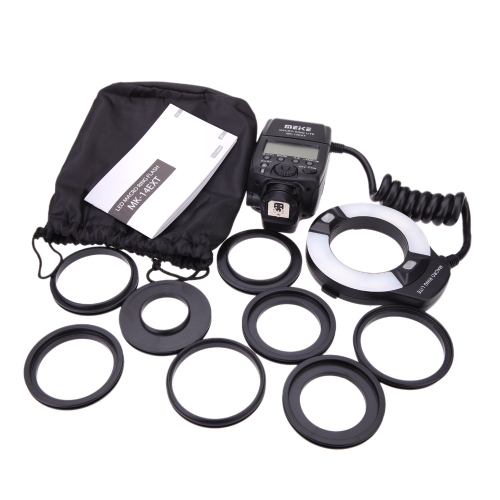 

Meike MK-14EXT Macro E-TTL Ring Flash Speedlite with LED AF Assist Lamp for Canon DSLR Camera