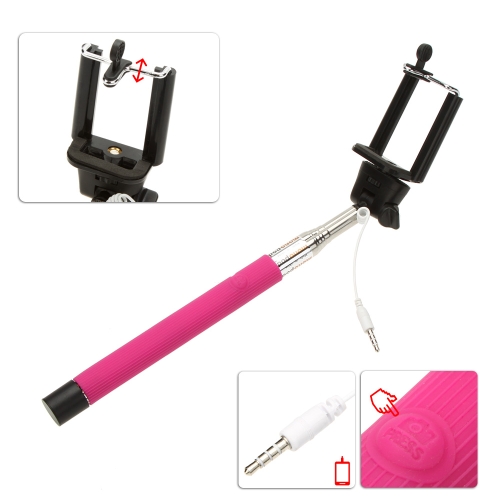 

Wired Cable Remote Shooting Control Shutter Selfie Self-timer Extendable Monopod Handheld Grip Pole Stick for iPhone Samsung IOS 5