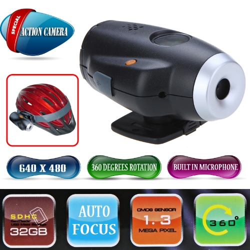 Action Camera Video Recorder Bike Helmet Camcorder 1.3M CMOS Outdoor Sports