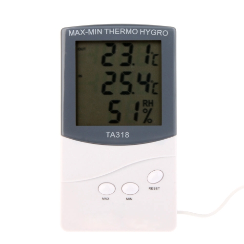 

3 Line LCD Display Indoor Outdoor Thermometer with Hygrometer