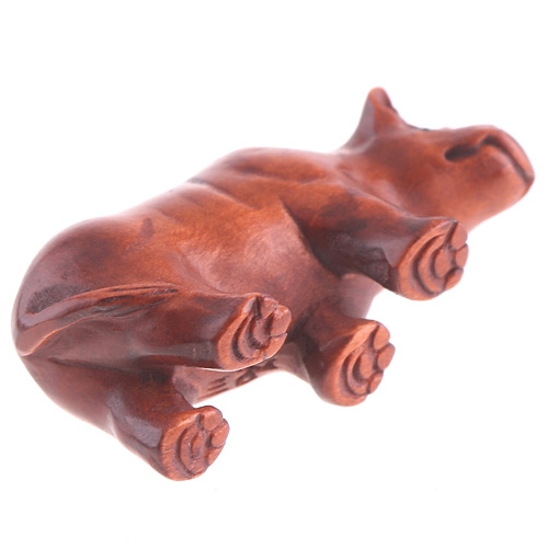 Hand Carved Boxwood Ojime Bead Rhinoceros