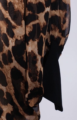 

Fashion Women Ladies Chiffon Shirt Leopard Print Tops Batwing Long Sleeve Blouse Long Loose