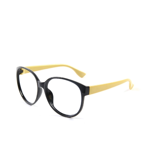 Moda Unisex mujer hombre gafas no marco lentes anteojos gafas Nerd negro + amarillo