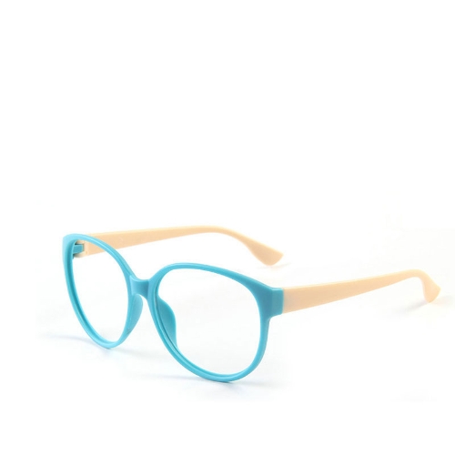 Fashion Unisex Women Men Glasses Frame No Lens Eyeglasses Eyewear Nerd Blue + Beige