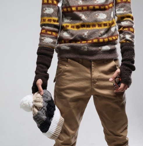 Fashion Winter Men Women Gloves Mitten Warm Knitted Fingerless Arm Long Unisex
