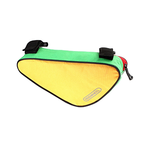 

Roswheel Triangle Cycling Bicycle Front Tube Frame Bag Outdoor Mountain Bike Pouch 1.5L Yellow & Green 12657