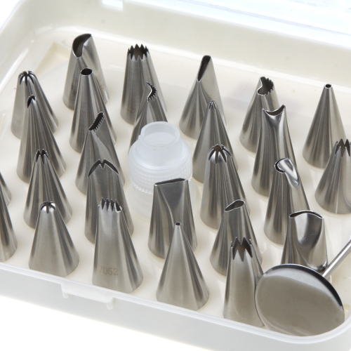 

26pcs Icing Piping Nozzles Tips Tool Set For Cake Puff Decorating Sugarcraft Pastry