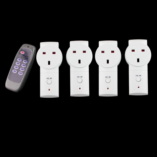 

4-pack Wireless Remote Control Power Outlet Plug Socket Switch UK Plug