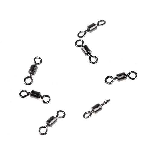 

100Pcs 10# Rolling Barrel Swivel Solid Rings Fishing Connector