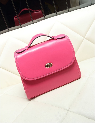 Neue süße Damen Umhängetasche Candy Farbe Twist Lock Mode Handtasche Messenger Tasche Rose