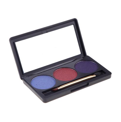 

Professional 3 Color Matte Nude Makeup Eyeshadow Palette Eye Shadow with Mirror and Double Ended Brush 4#