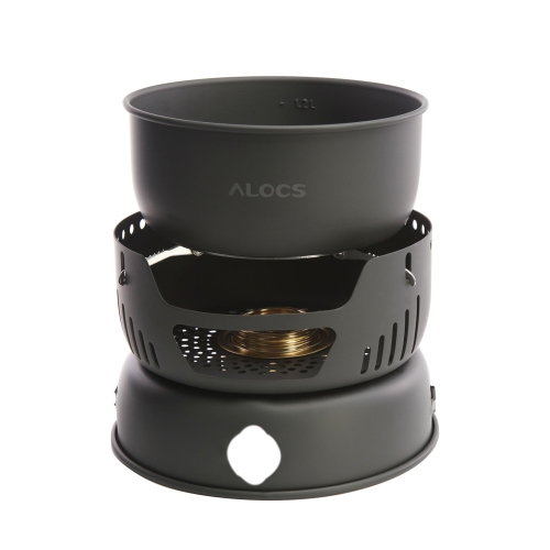 

ALOCS CW-C05 10Pcs Portable Outdoor Camping Cooking Set Cookware 2-4 Persons Picnic Pots Pan Alcohol Stove