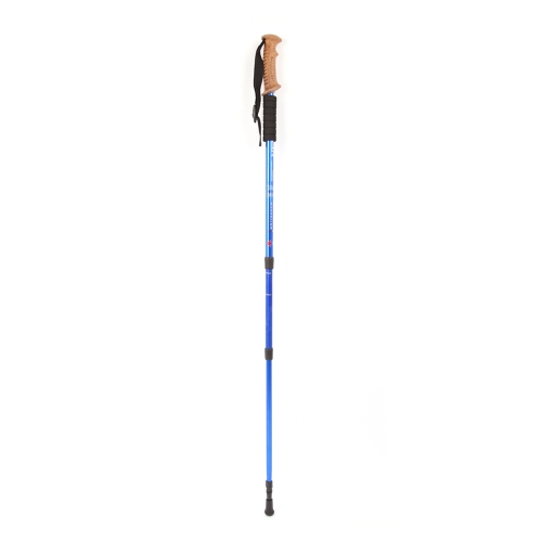 7075 Aluminum Alloy Adjustable Telescopic Hiking Walking Stick Trekking Pole Alpenstock 3 Section Anti-shock Anti-skid Ultra-light Blue
