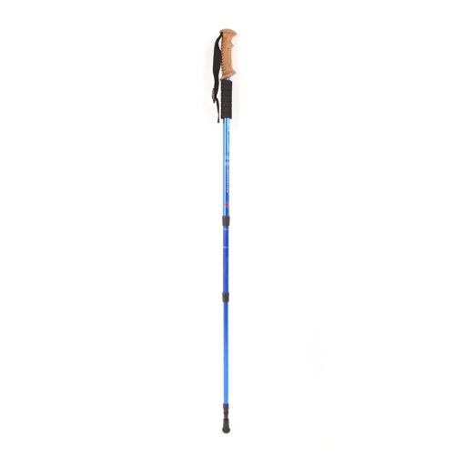 Aleación de aluminio 7075 senderismo telescópico ajustable bastón Trekking Pole montaa 3 sección antichoque antideslizante ultra azul claro