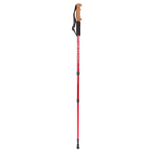 7075 Aluminum Alloy Adjustable Telescopic Hiking Walking Stick Trekking Pole Alpenstock 3 Section Anti-shock Anti-skid Ultra-light Red