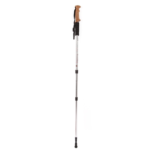 7075 Aluminum Alloy Adjustable Telescopic Hiking Walking Stick Trekking Pole Alpenstock 3 Section Anti-shock Anti-skid Ultra-light Silver
