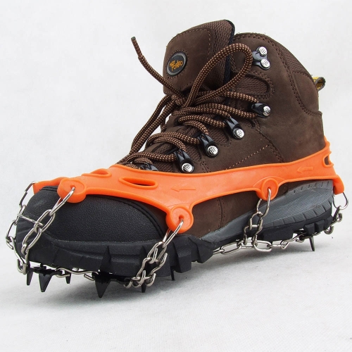 

1 Pair 11 Teeth Claws Crampons Non-slip Shoes Cover Stainless Steel Chain Outdoor Ski Ice Snow Hiking Climbing