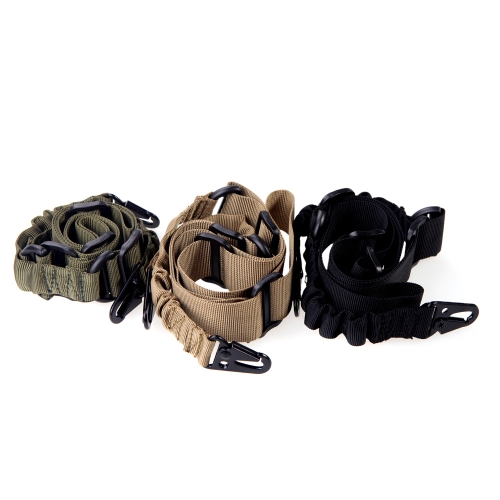 

Adjustable 2 Dual-Point Mission Bungee Elastic Tactical Sling for Rifle Black