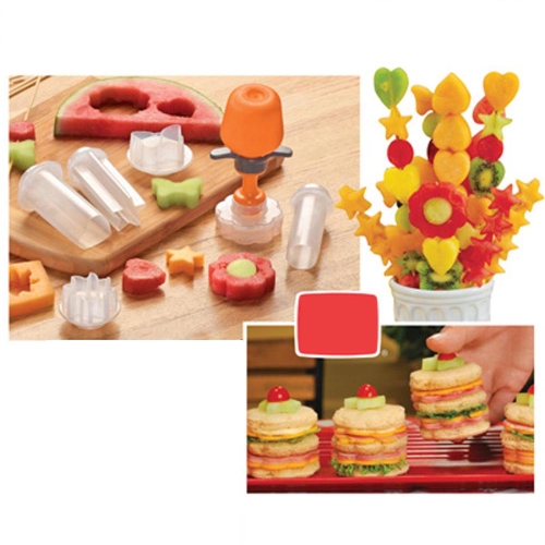 Creative Kitchen Tools Plastic Fruit Shape Cutter Slicer Veggie Food Decorator Fruit Cutter