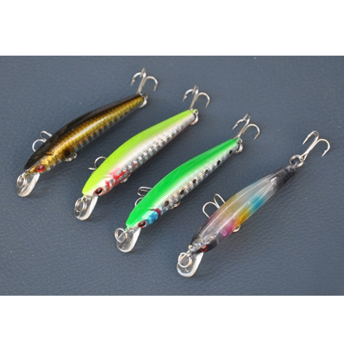 

4Pcs 74mm/4.5g Minow Fishing Lure Hard Bait with Hooks Metal Ball Tackle