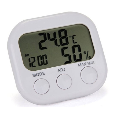 Digital LCD Indoor Thermometer Hygrometer Clock Alarm Temperature Humidity Meter Gauge