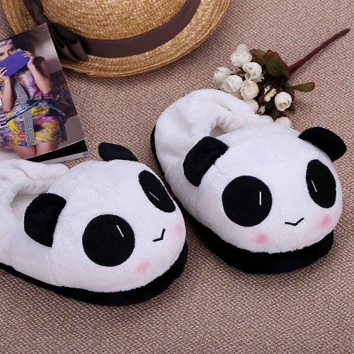 

Indoor Novelty Slipper for Lovers Winter Warm Slippers Lovely Cartoon Panda Face Soft Plush Household Thermal Shoes 26cm / 10.24in